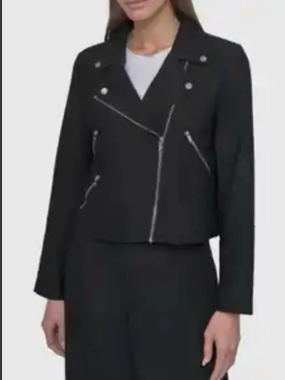 BB Dakota Not Your Baby Faux Suede Moto Jacket - Black - S